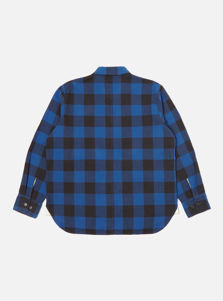 Universal Works Travail Shirt in Navy Winter Gingham
