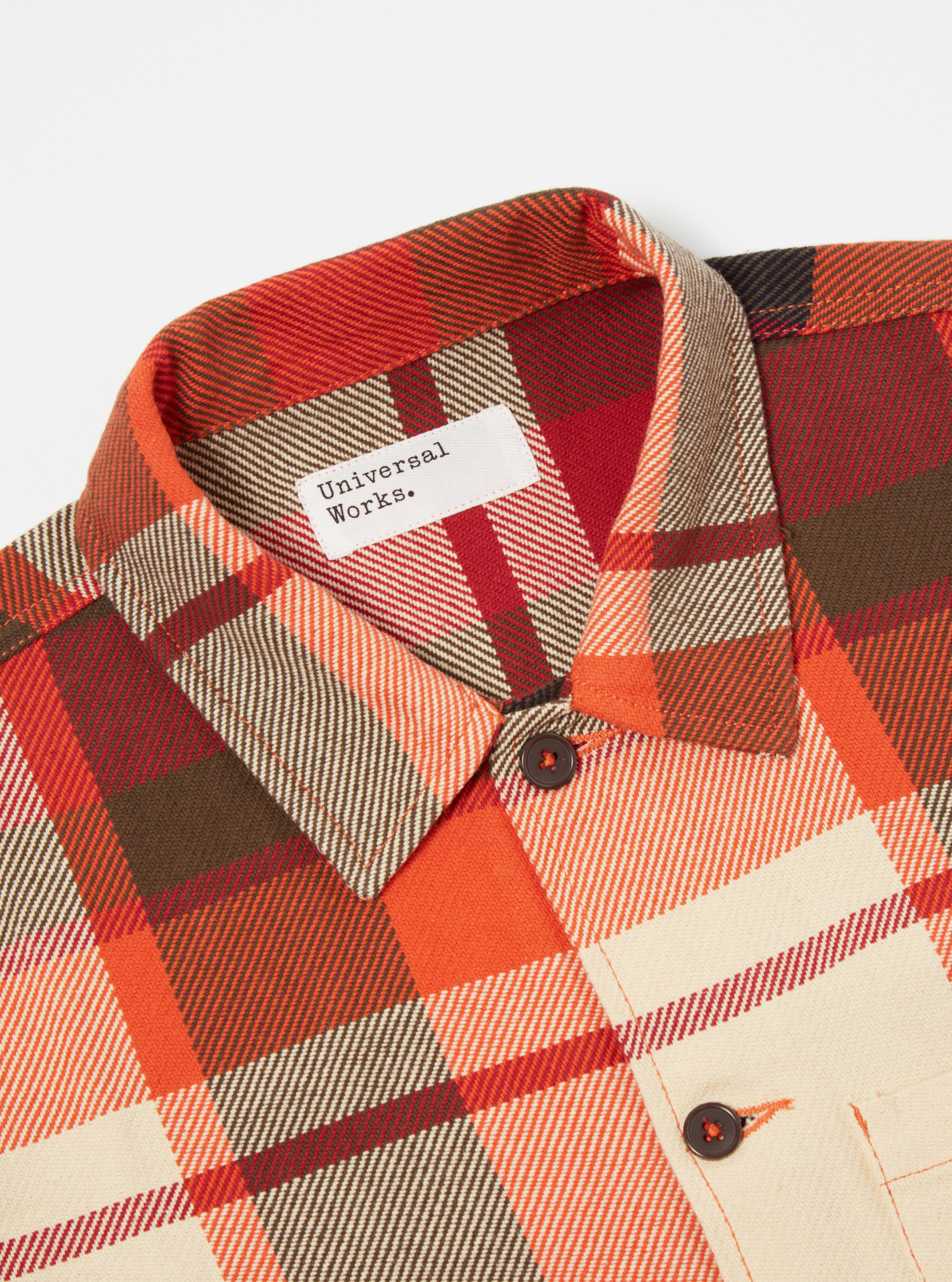 Universal Works Uniform Shirt in Red Earth Check