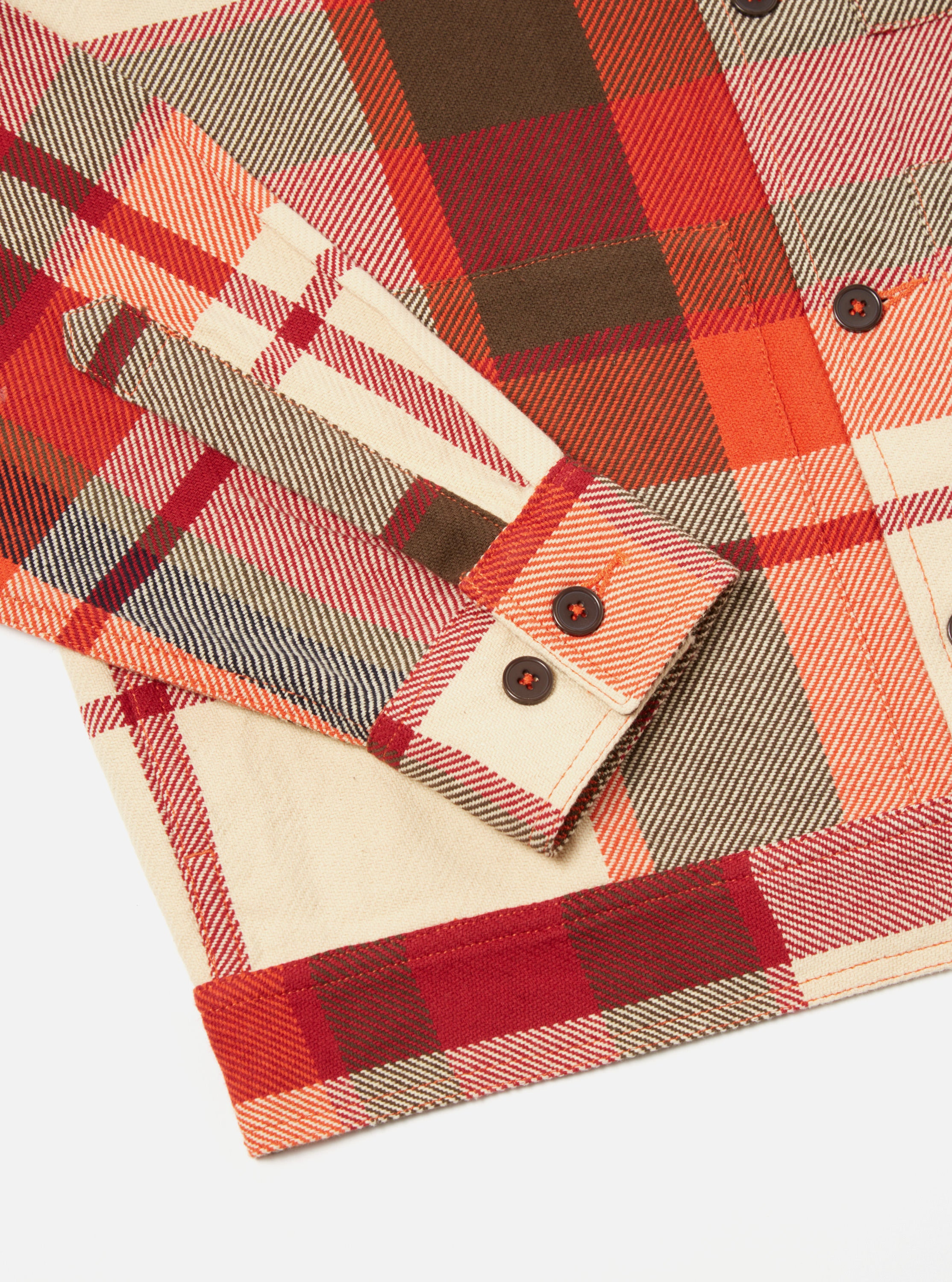 Universal Works Uniform Shirt in Red Earth Check
