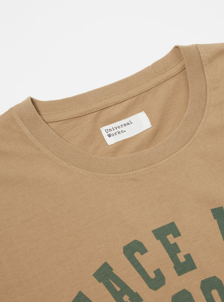 Universal Works Print Pocket Tee in Sand Single Jersey PL&S
