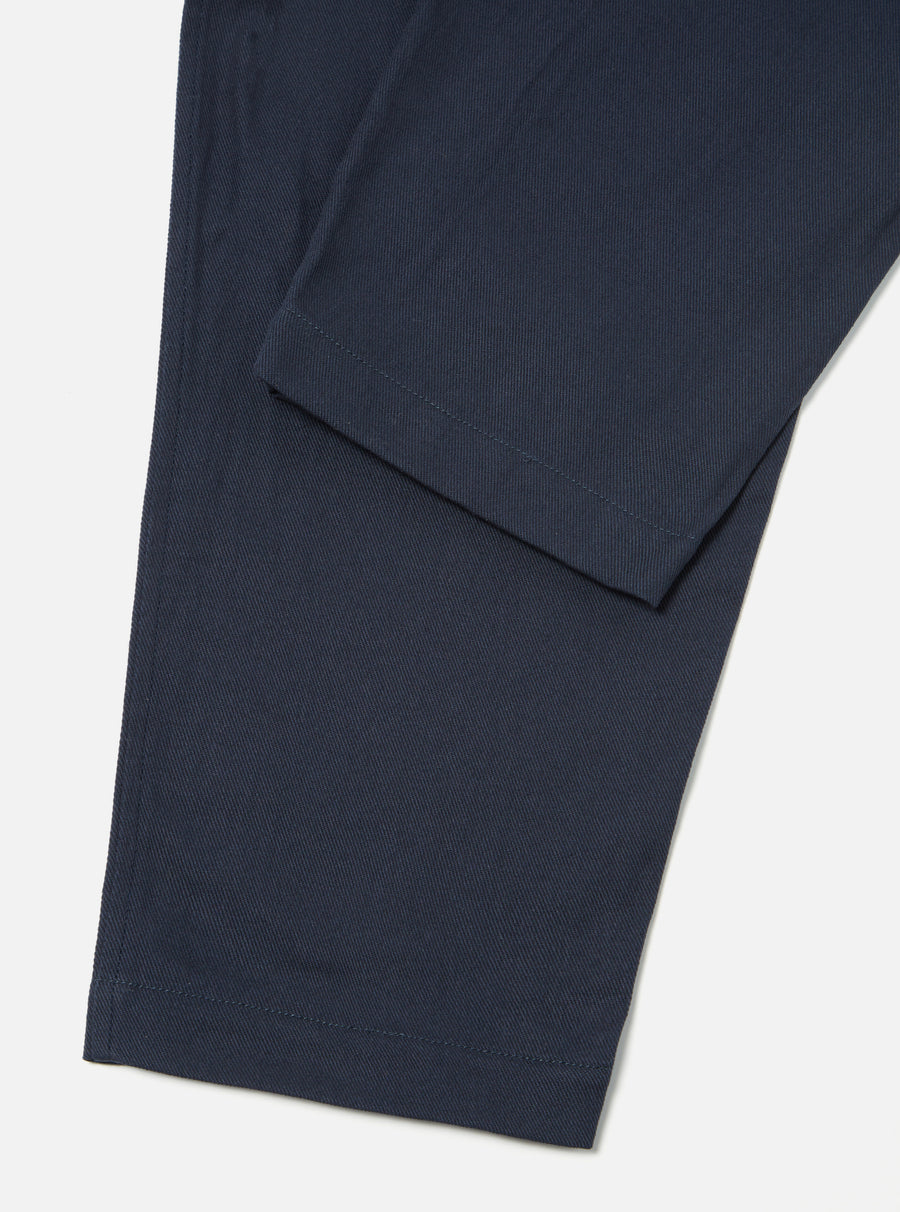 Universal Works Pleated Track Pant in Navy Winter Twill
