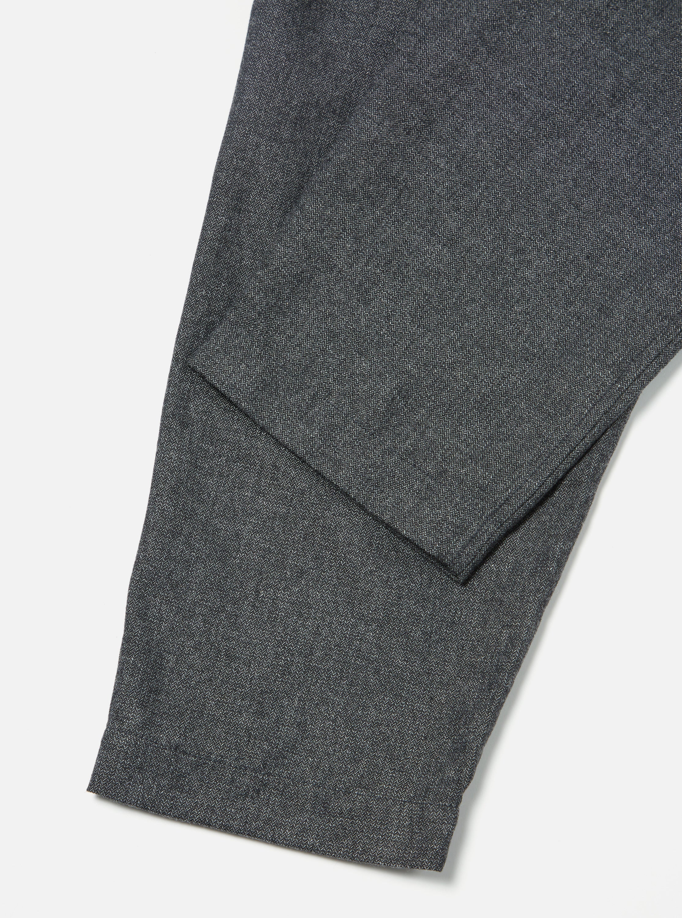 Universal Works Pleated Track Pant in Grey Upcycled Italian Tweed