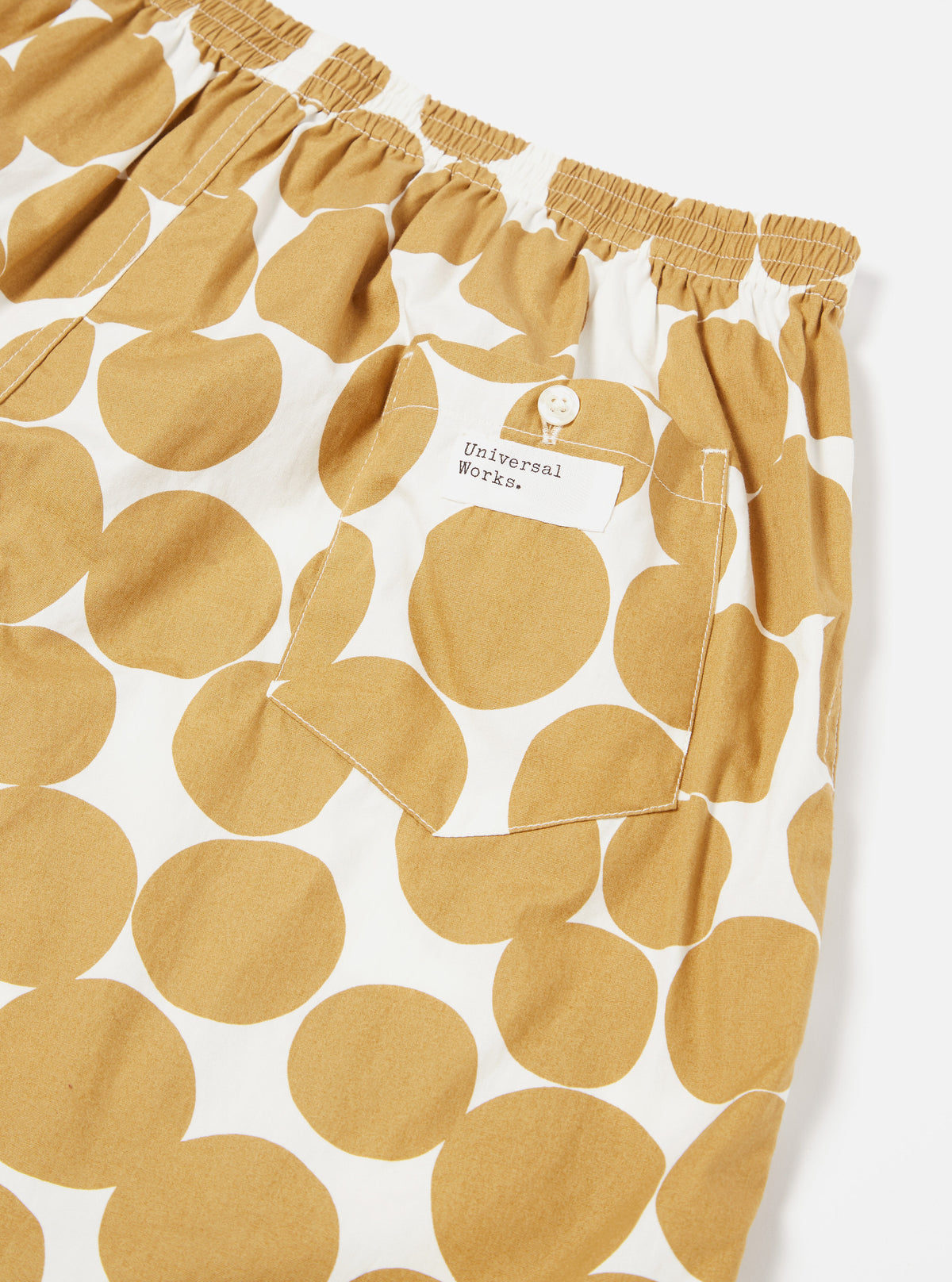 Universal Works Boxer Short in Gold Dot Print Poplin