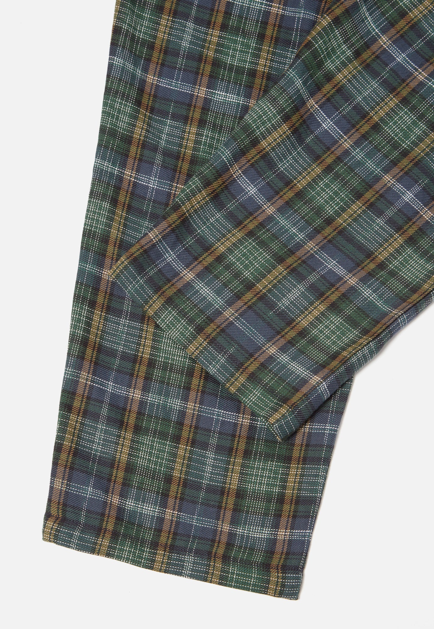 Universal Works Pyjama in Green Ikat Twill Check