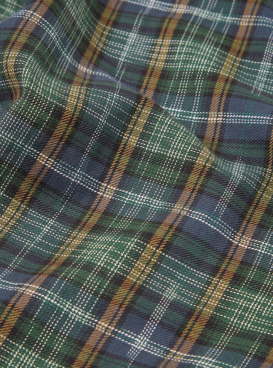 Universal Works Pyjama in Green Ikat Twill Check