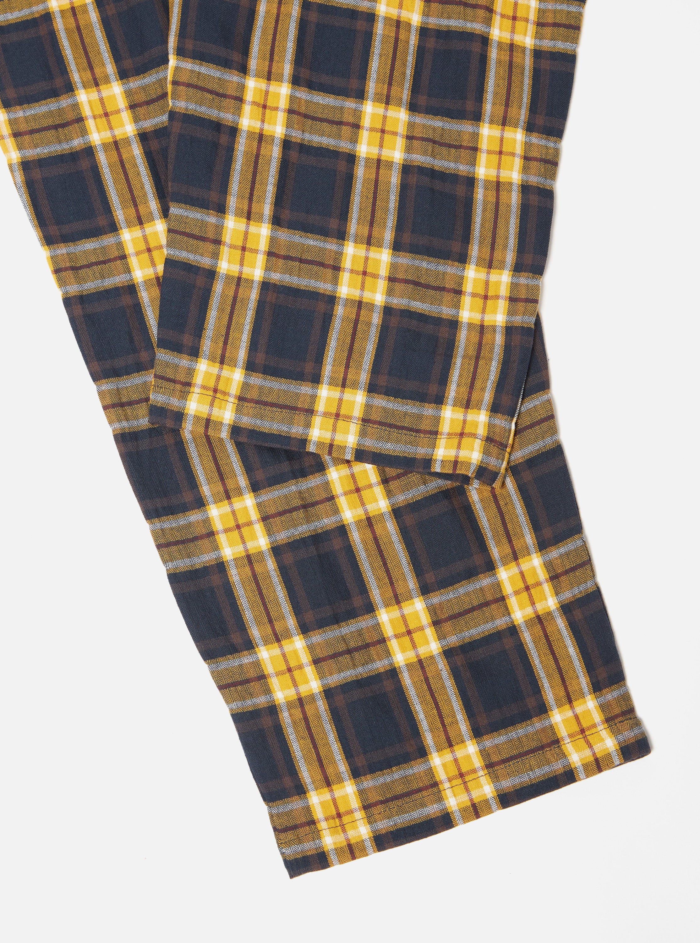 Universal Works Pyjama in Gold/Navy Himalaya Check