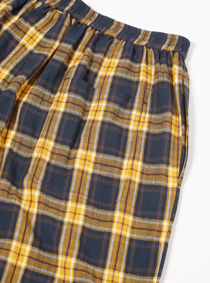 Universal Works Pyjama in Gold/Navy Himalaya Check
