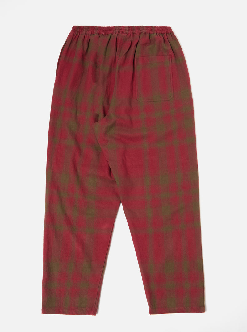 Universal Works Pyjama Set in Red/Olive Soft Shadow Check