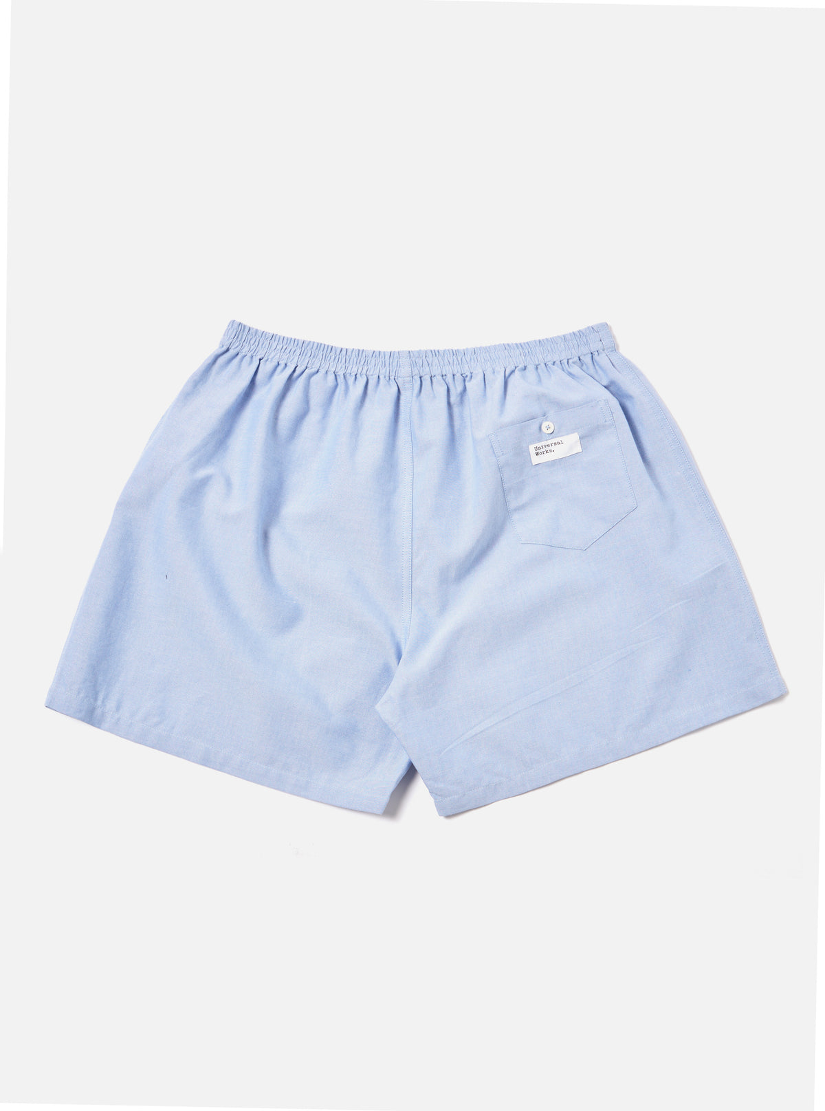 Universal Works Boxer Short in Blue Oxford Cotton