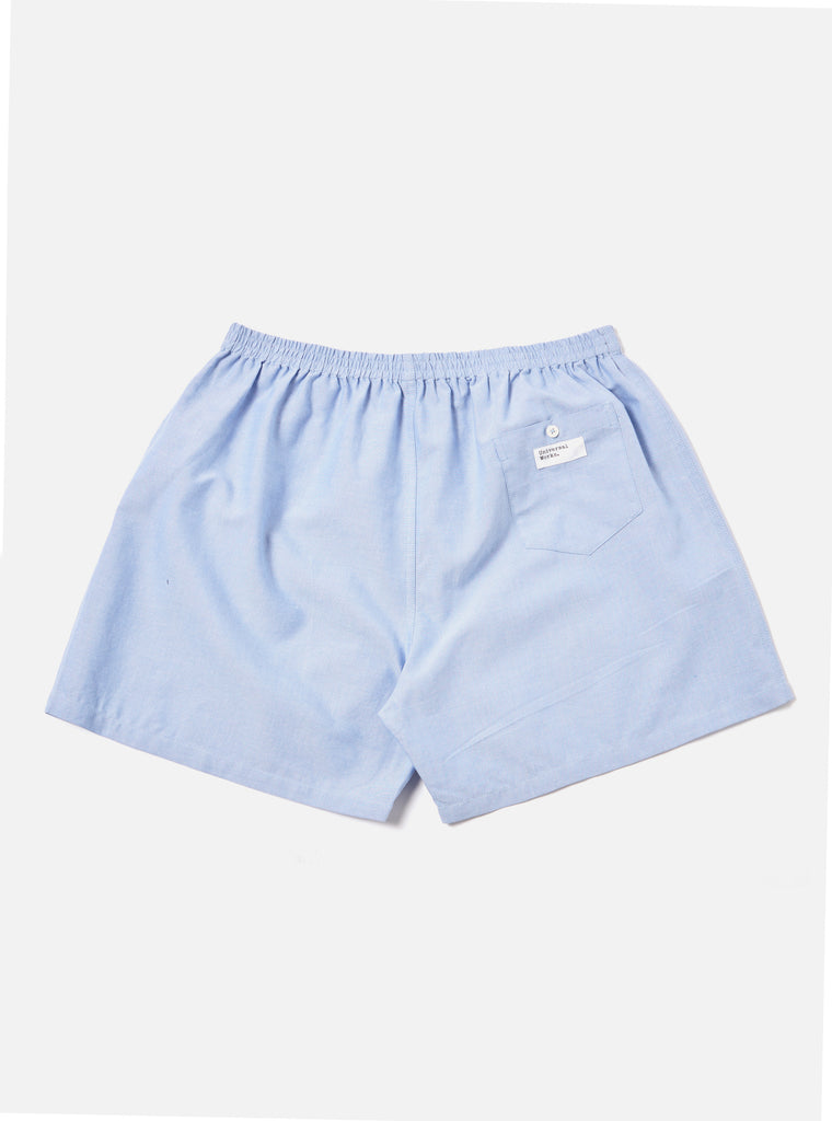 Universal Works Boxer Short in Blue Oxford Cotton