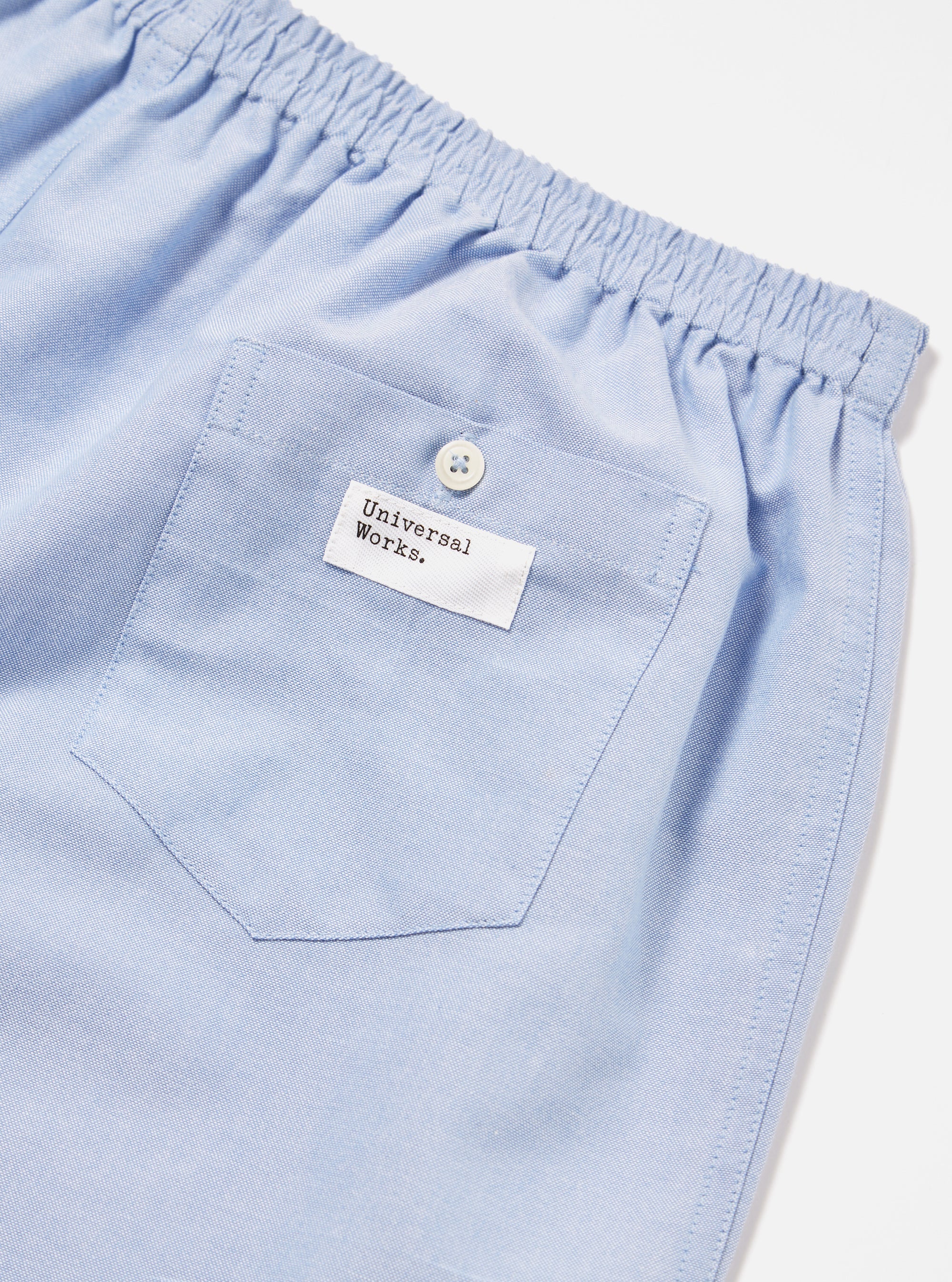 Universal Works Boxer Short in Blue Oxford Cotton