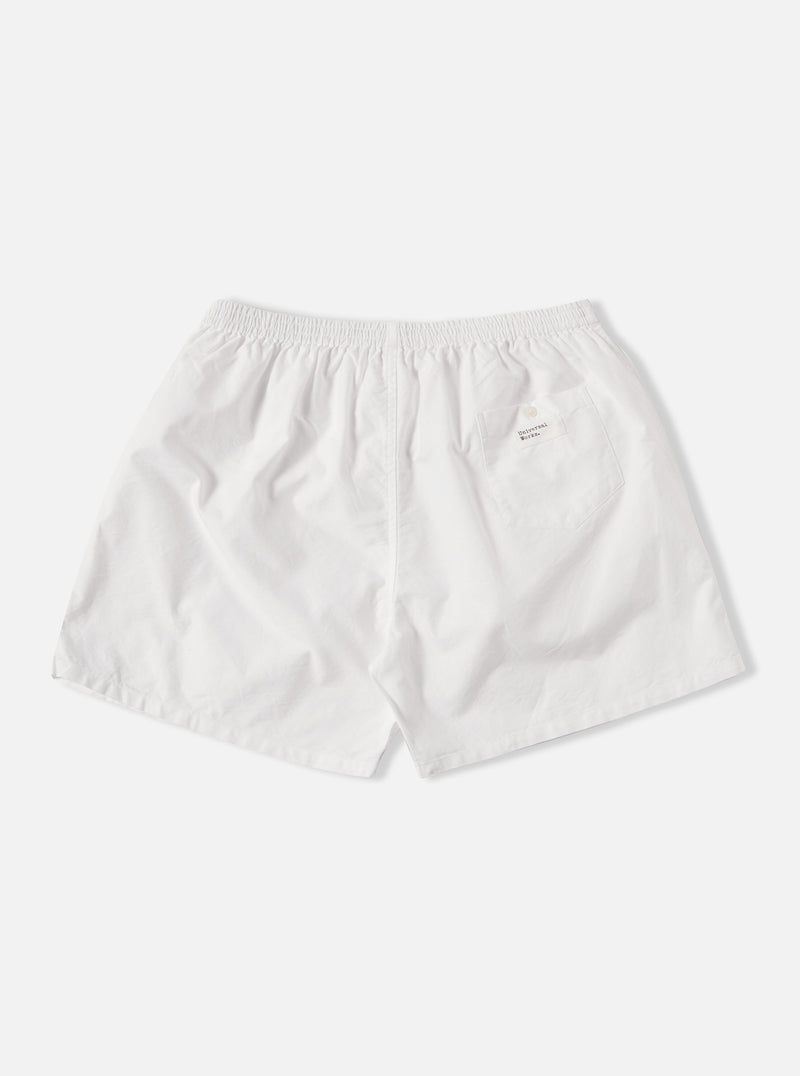 Universal Works Boxer Short in White Oxford Cotton