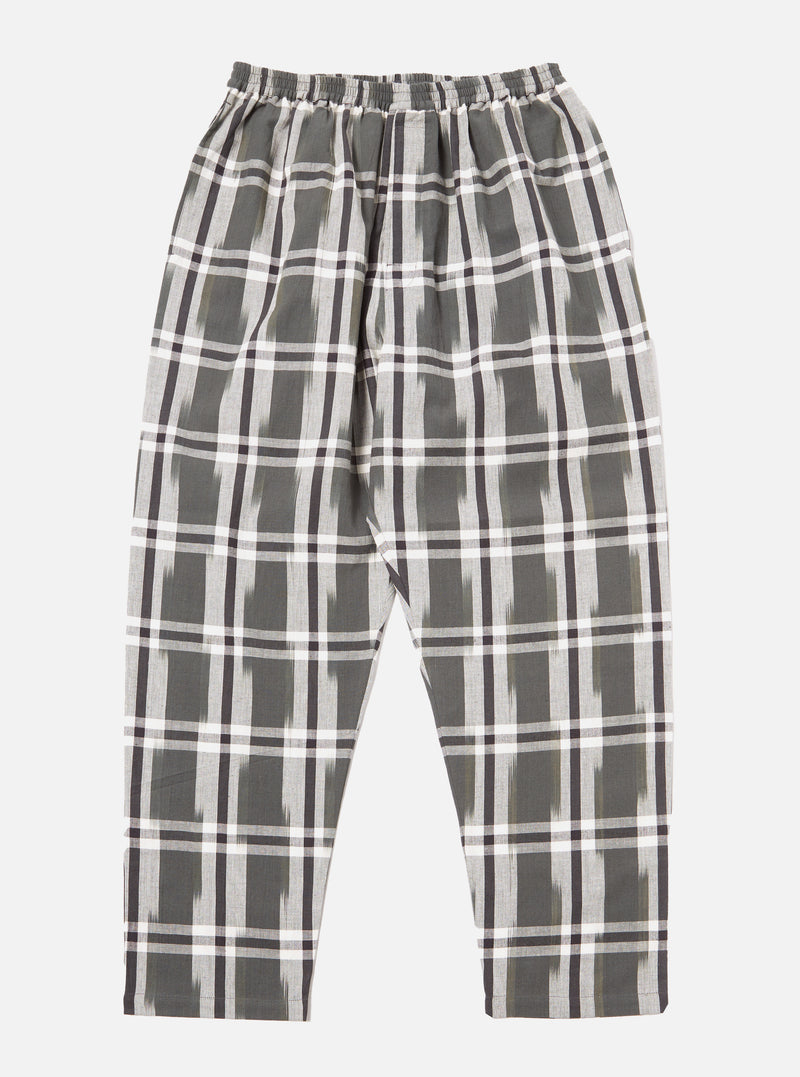 Universal Works Pyjama in Green Ikat Check