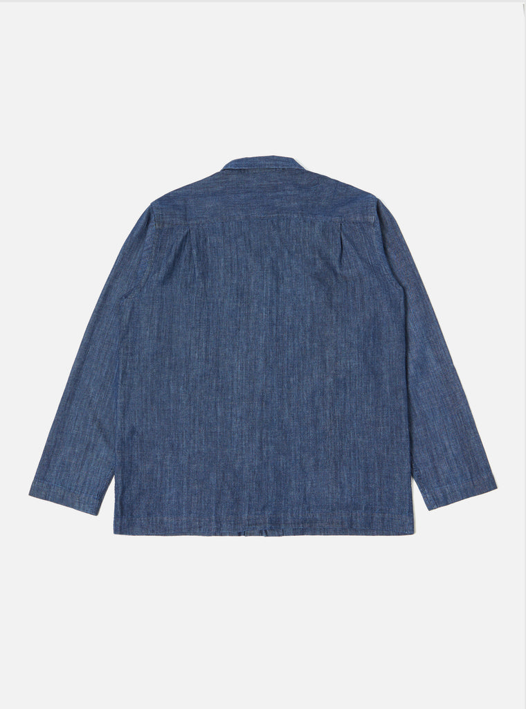Universal Works Dockside Overshirt in Indigo 6.5oz Organic Denim