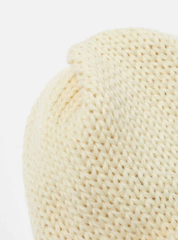 Universal Works Short Watch Cap in Ecru British Wool