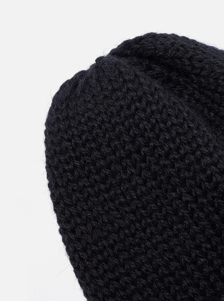 Universal Works Short Watch Cap in Black British Wool