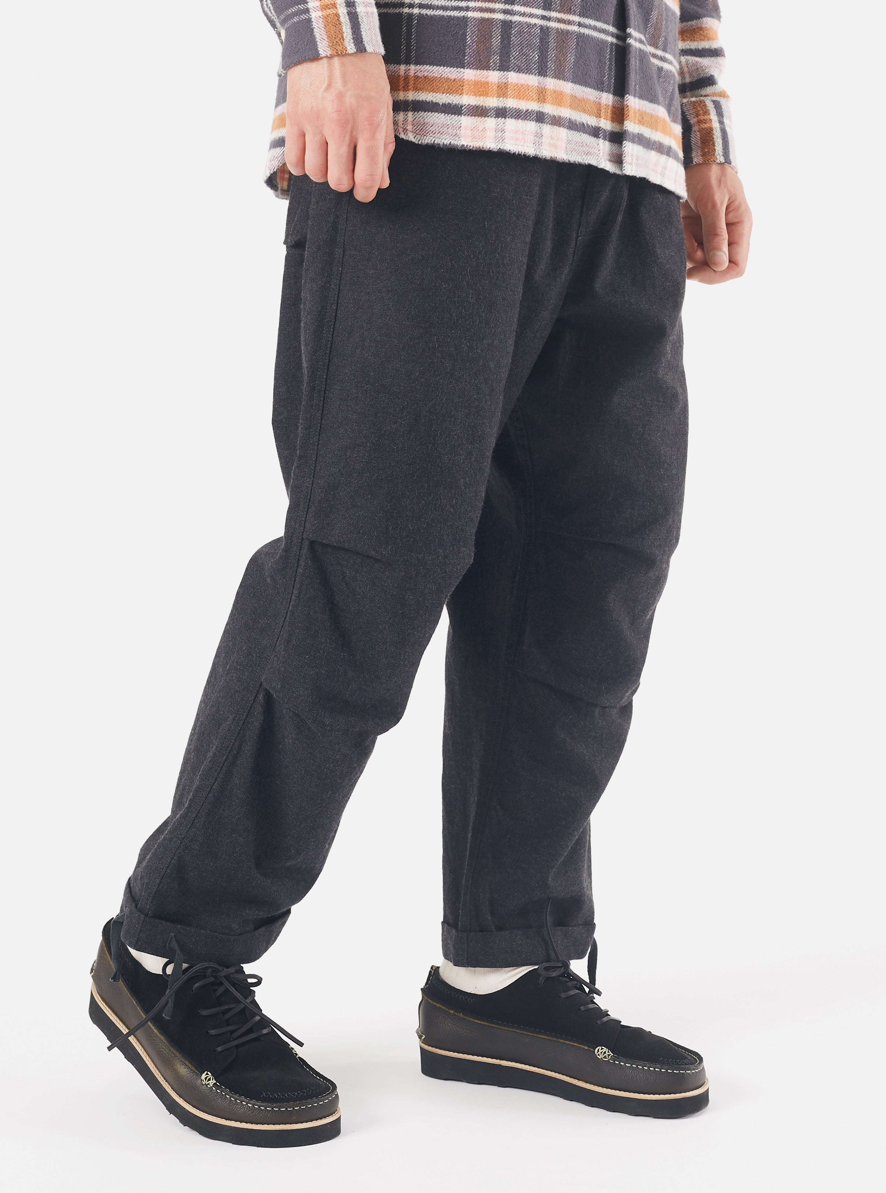 Universal Works Parachute Pant in Charcoal Carbon Cotton