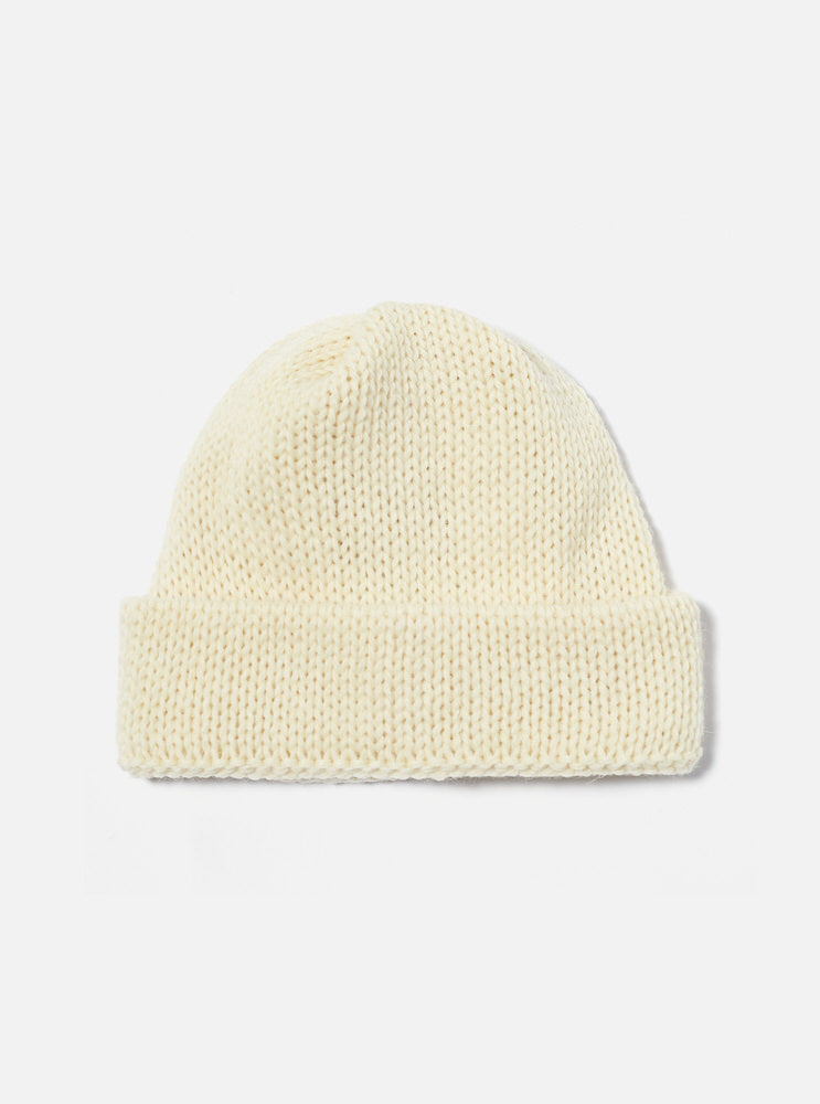 Universal Works Short Watch Cap in Ecru British Wool