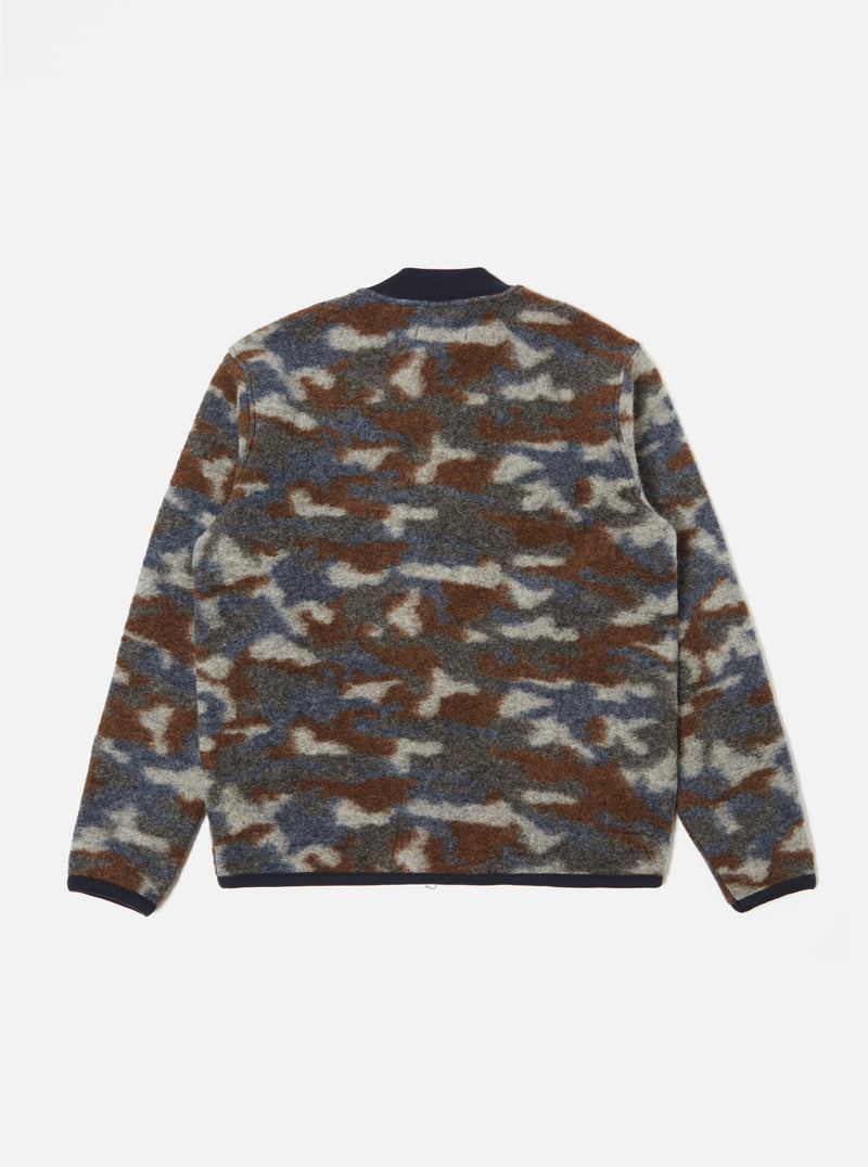 Universal Works Zip Bomber in Grey Dwight Wool Fleece
