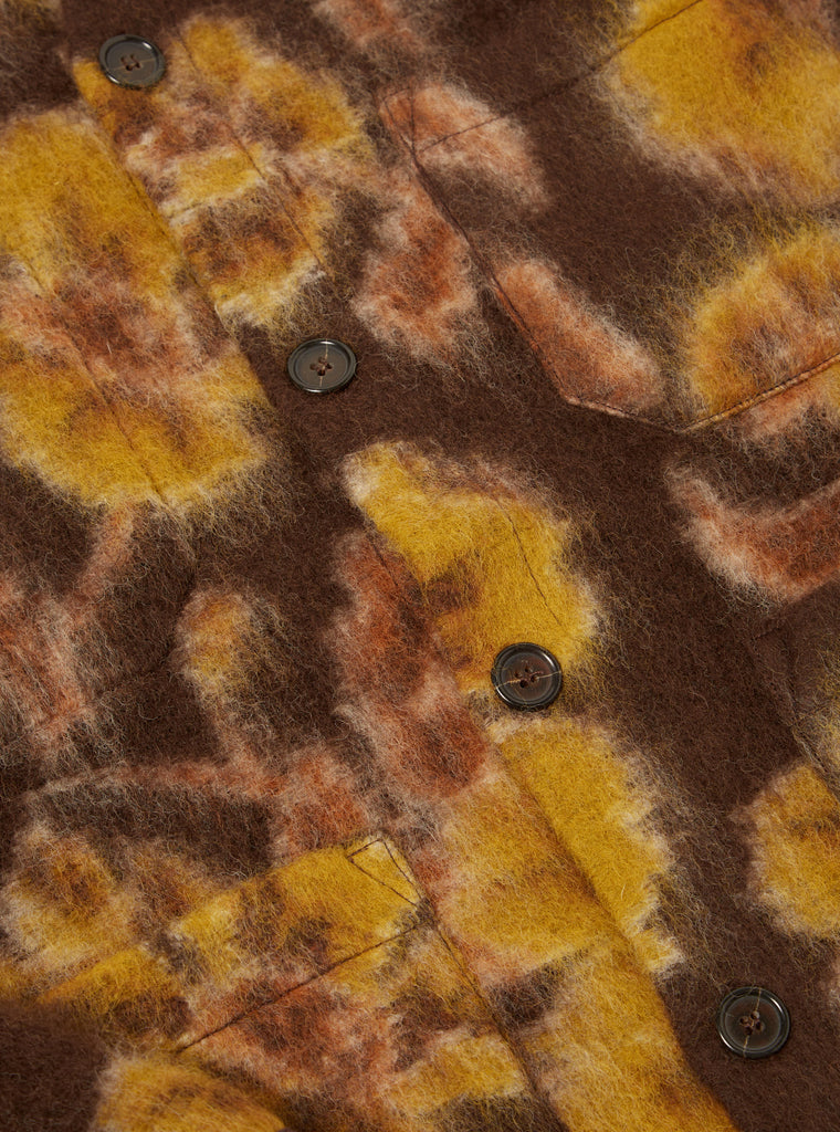 Universal Works Cardigan in Brown Flower Fleece