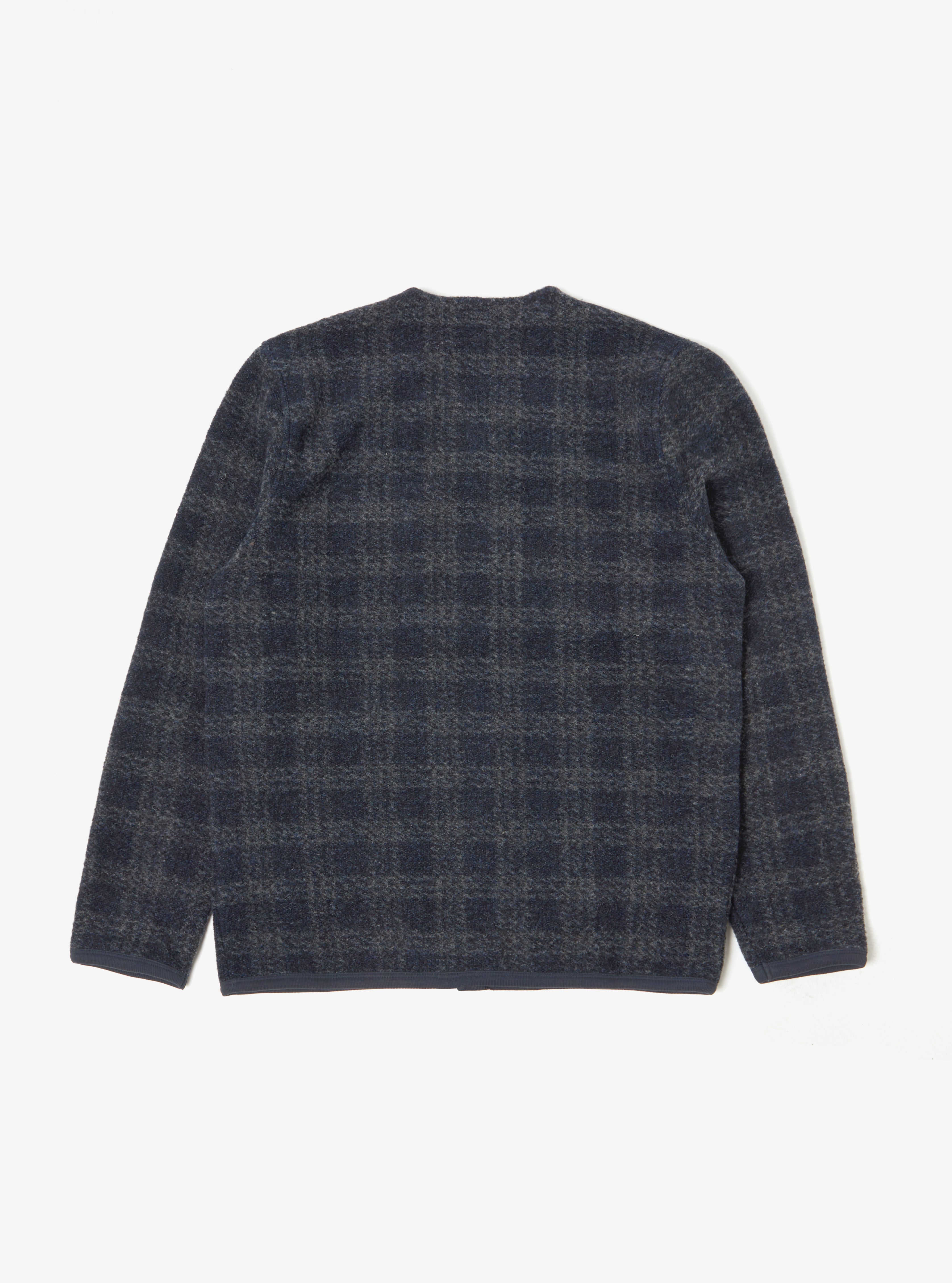 Universal Works Cardigan in Navy Swarm Fleece