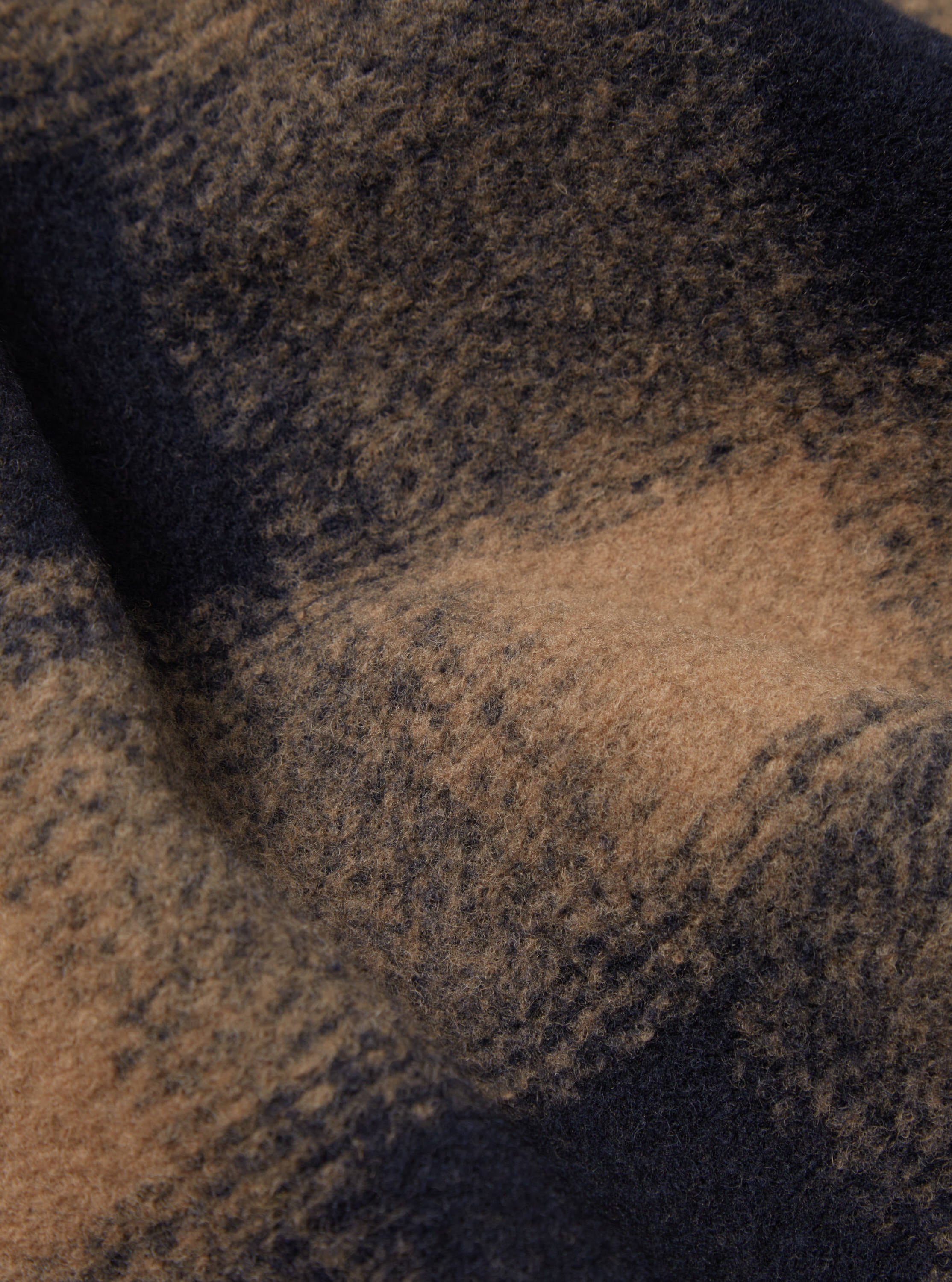 Universal Works Blanket in Navy Mix Wool Fleece