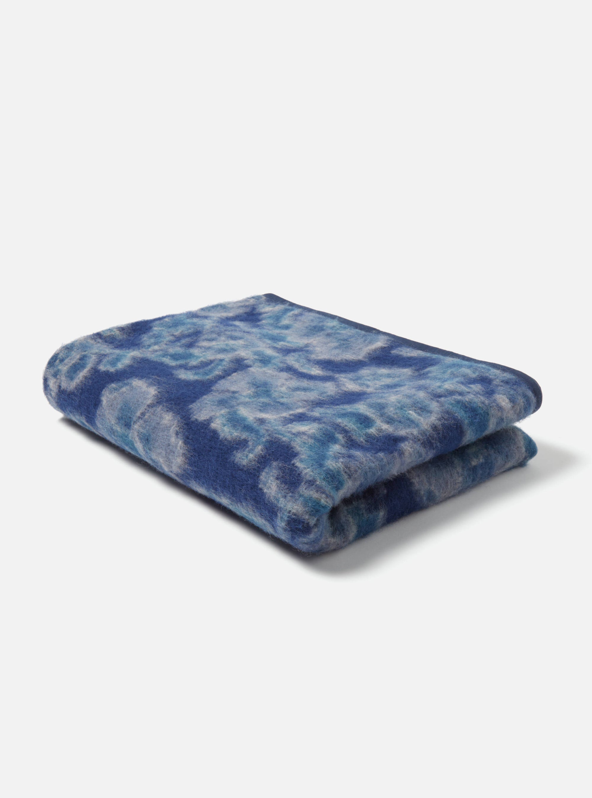 Universal Works Blanket in Navy Flower Fleece