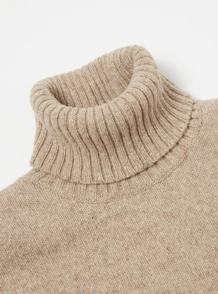 Universal Works Roll Neck in Oatmeal Eco Wool
