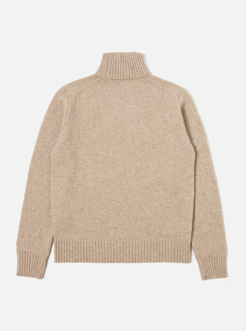 Universal Works Roll Neck in Oatmeal Eco Wool