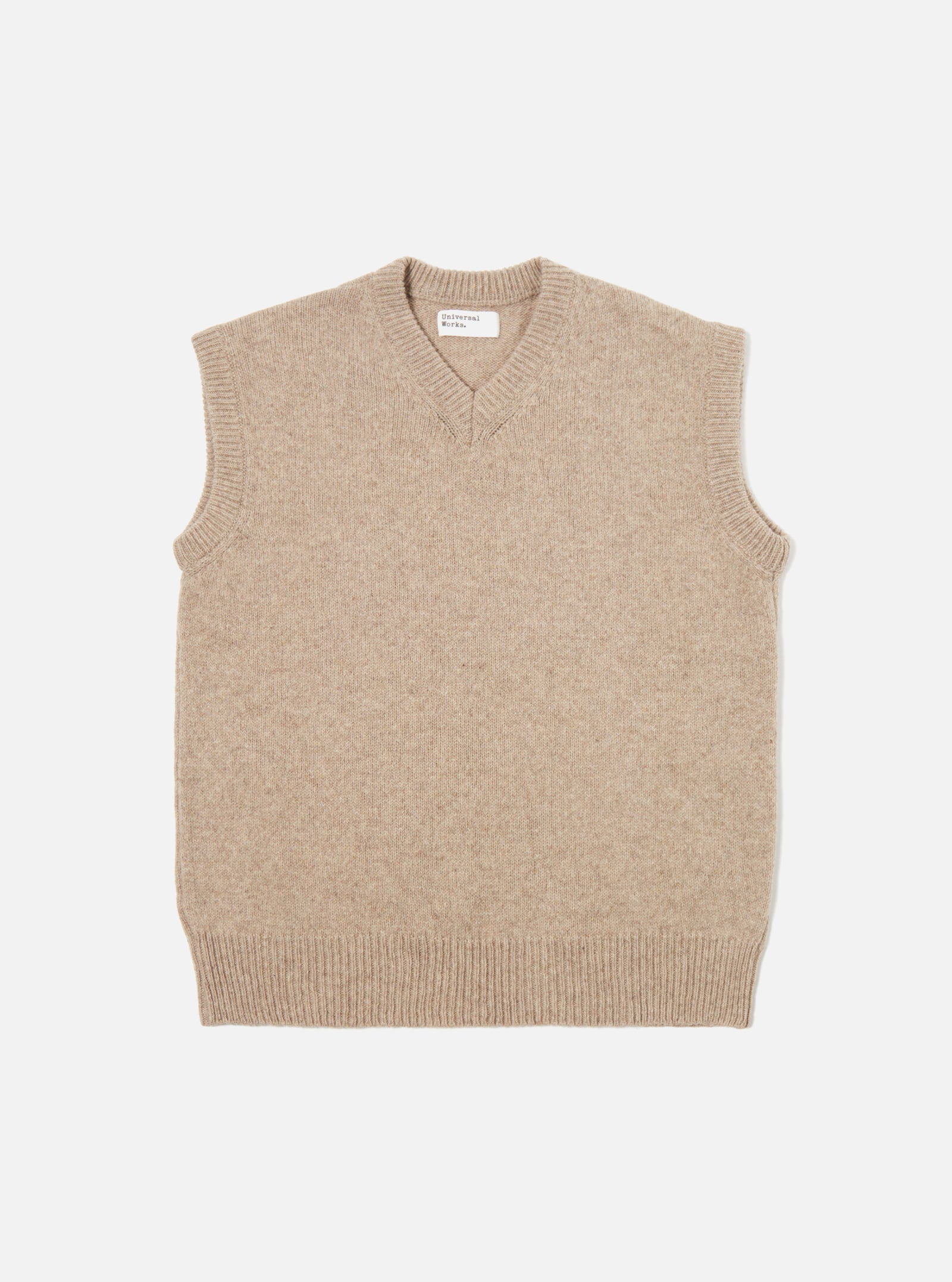 Universal Works Sweater Vest in Olive Eco Wool
