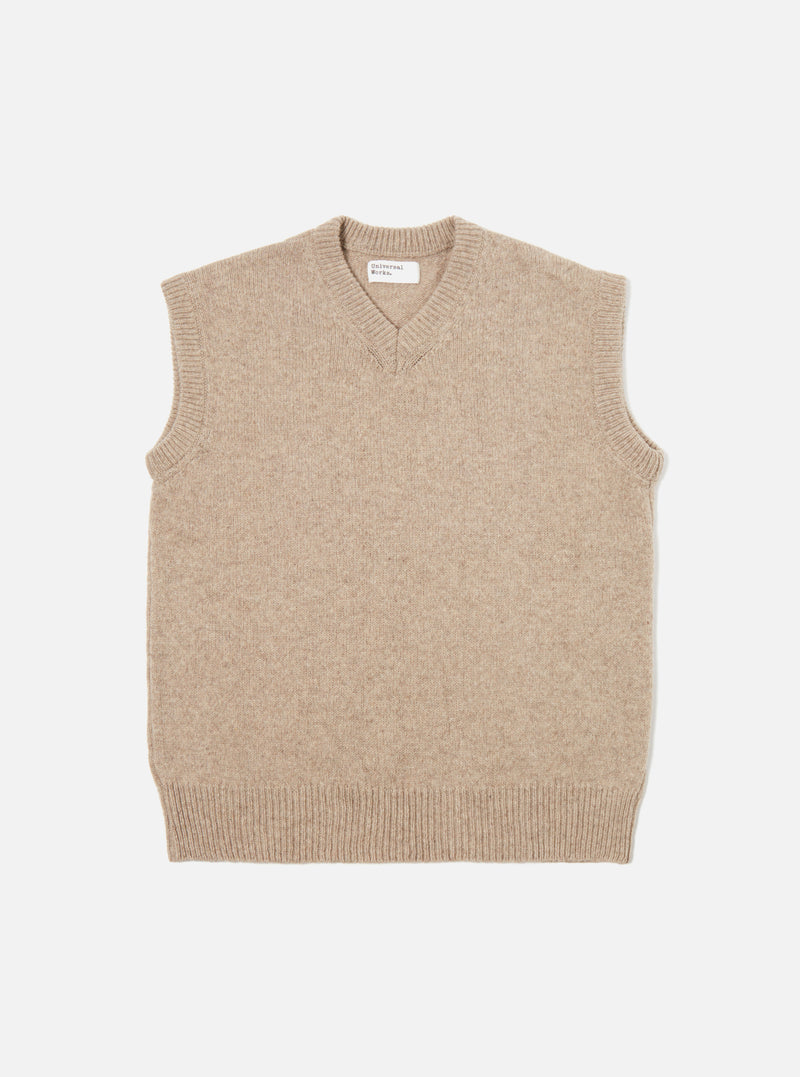 Universal Works Sweater Vest in Oatmeal Eco Wool