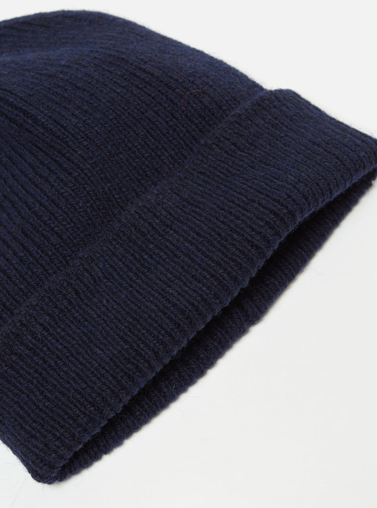 Universal Works Watch Cap in Navy Eco Wool