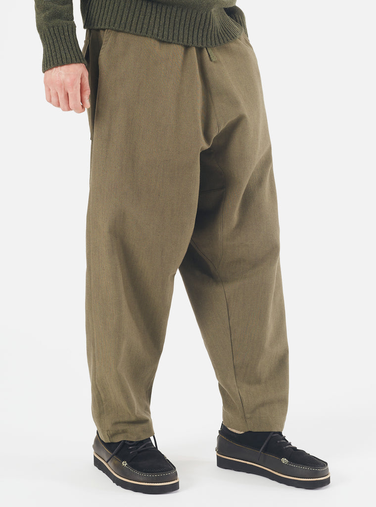 Universal Works Braga Pant in Olive Kyo Cotton