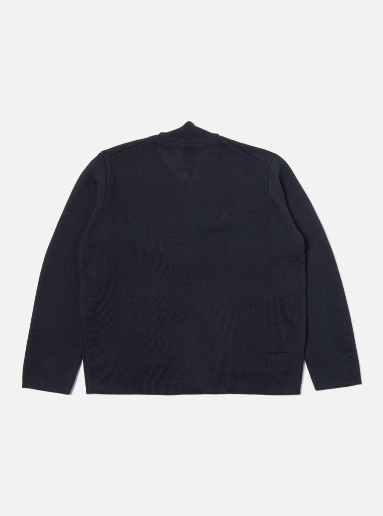 Universal Works Zip Knitwork Jacket in Navy Merino Knit