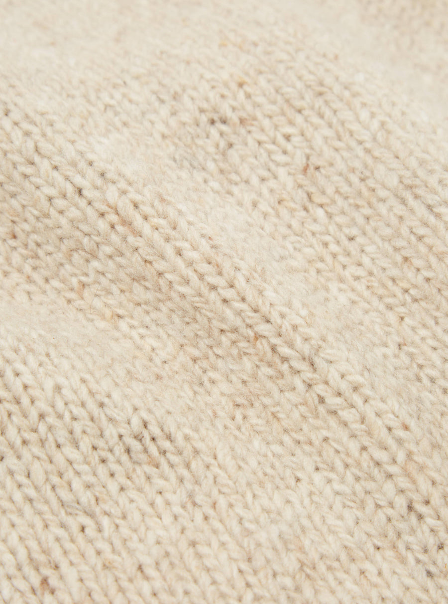 Universal Works Vincent Turtle Neck in Stone Lambswool Fleck