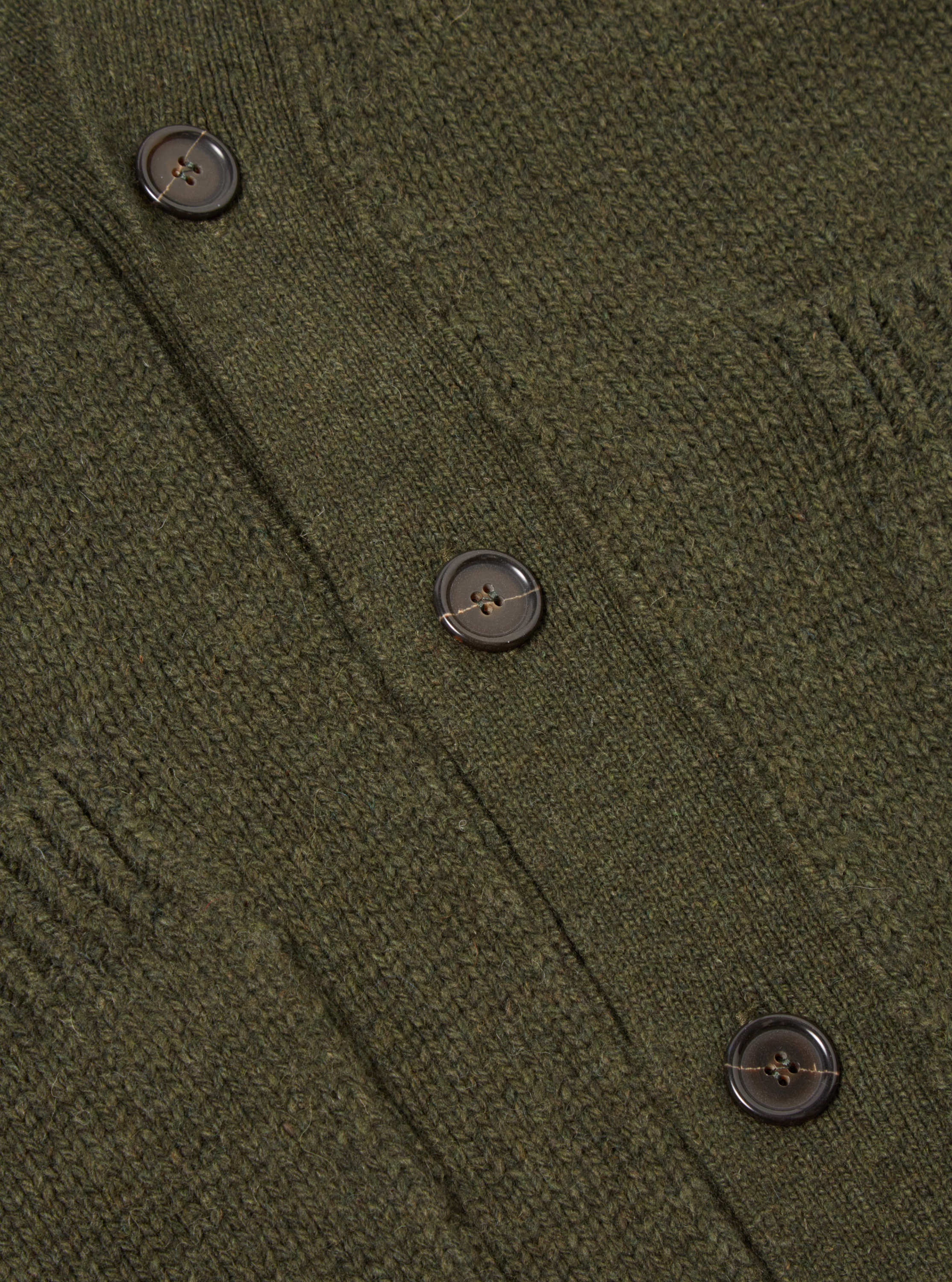 Universal Works Langdale Cardigan in Olive Eco Wool