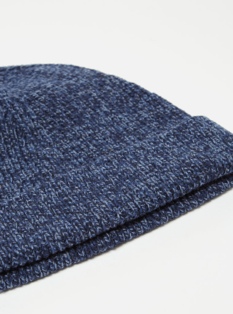 Universal Works Watch Cap in Navy Twisted Italian Wool