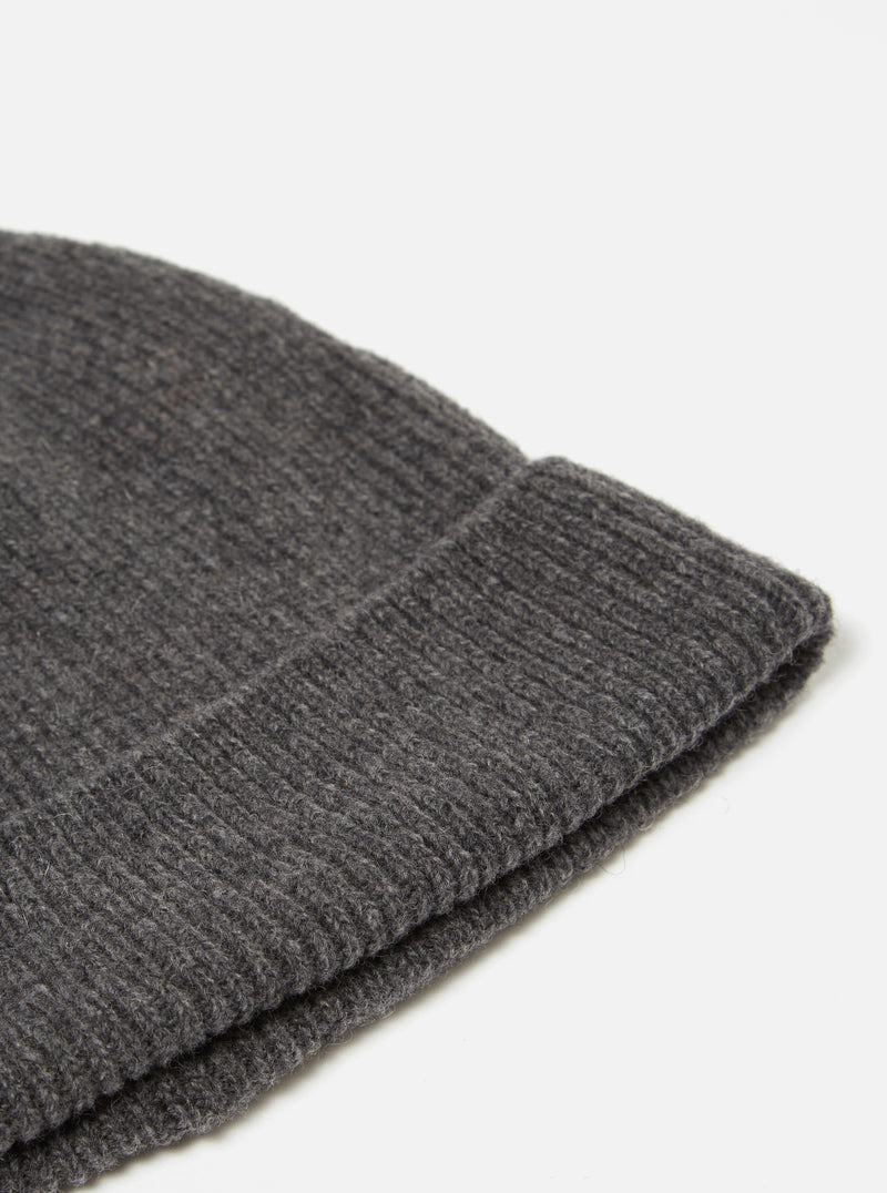 Universal Works Watch Cap in Grey Italian Wool