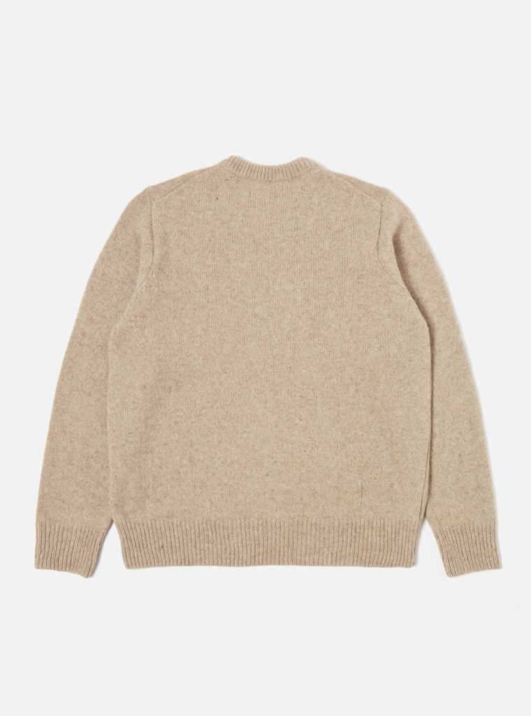 Universal Works V Neck Sweater in Oatmeal Eco Wool