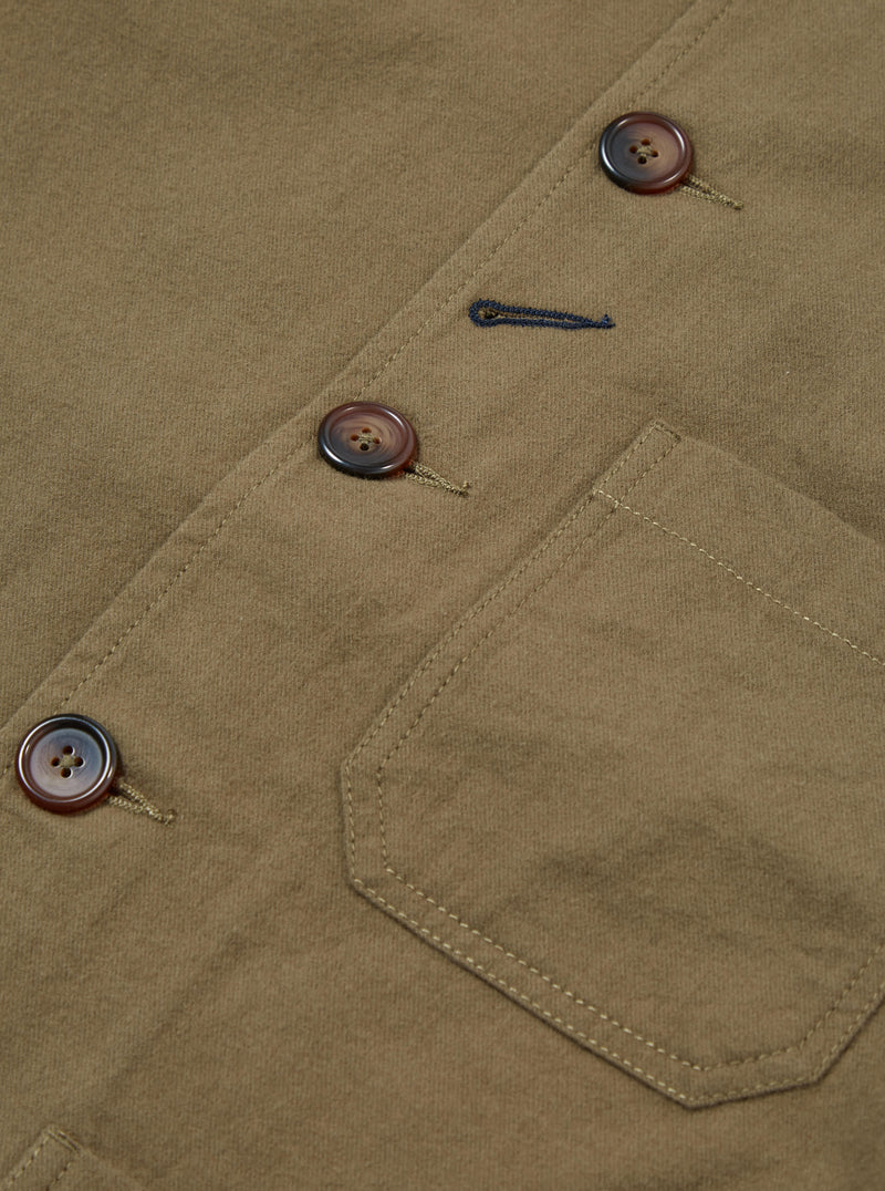 Universal Works Bakers Chore Jacket in Olive Nebraska Cotton