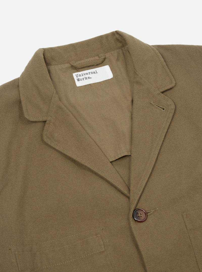 Universal Works Five Pocket Jacket in Olive Nebraska Cotton