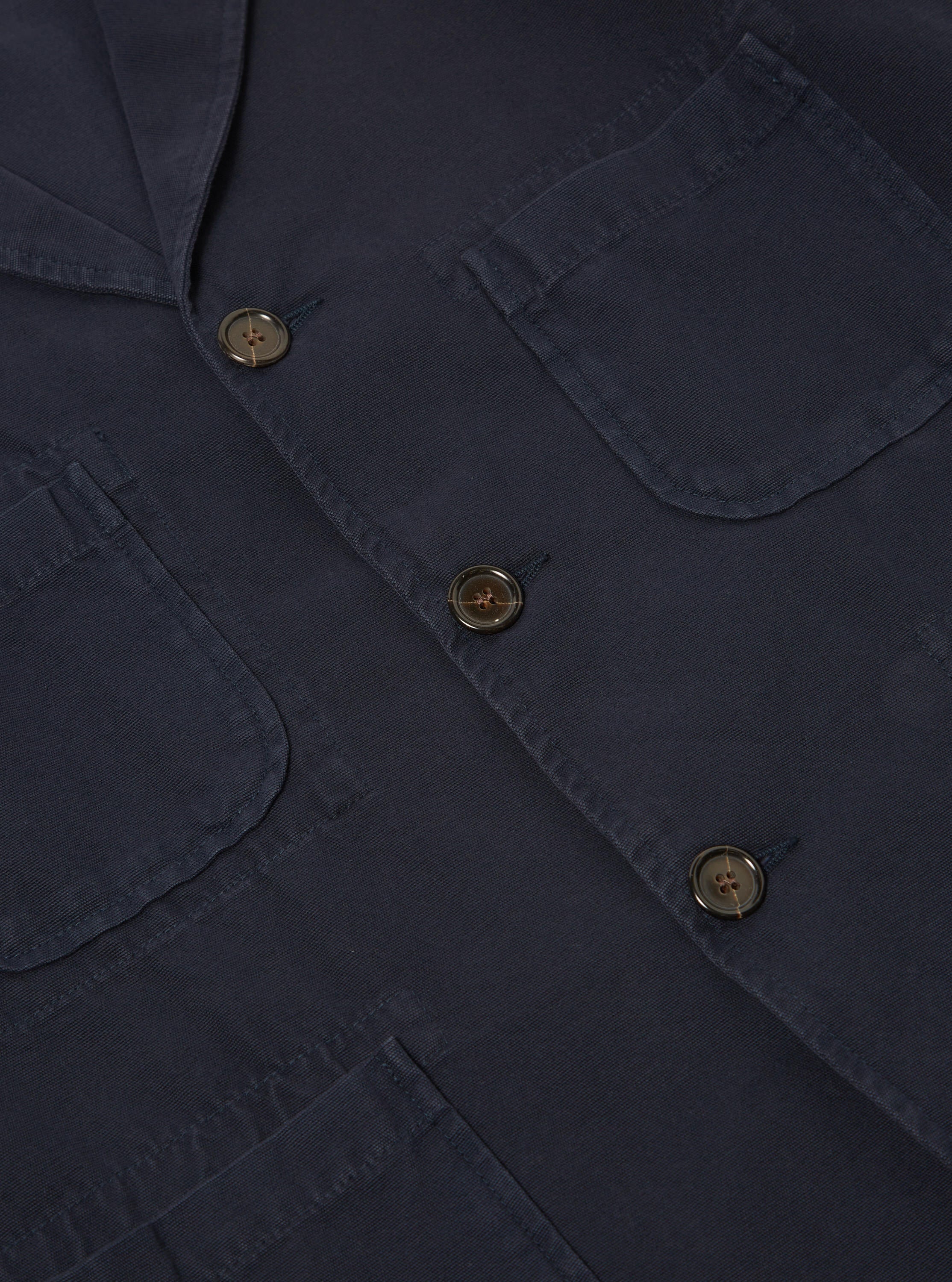 Universal Works Five Pocket Jacket in Navy Canvas