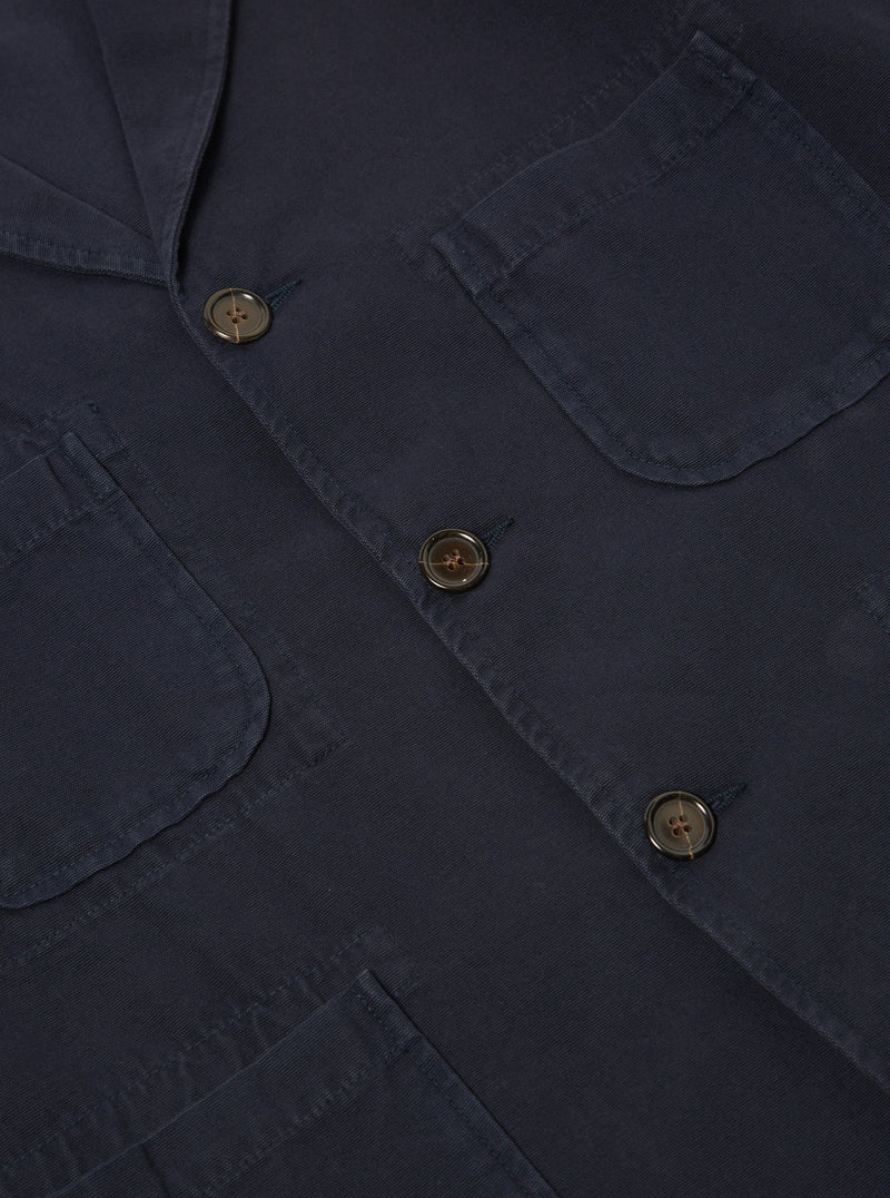 Universal Works Five Pocket Jacket in Navy Canvas