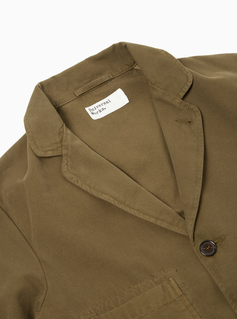 Universal Works Five Pocket Jacket in Olive Canvas