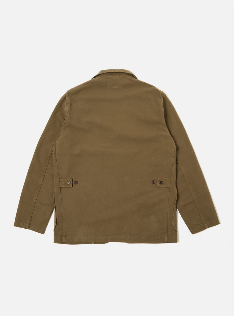 Universal Works Five Pocket Jacket in Olive Canvas