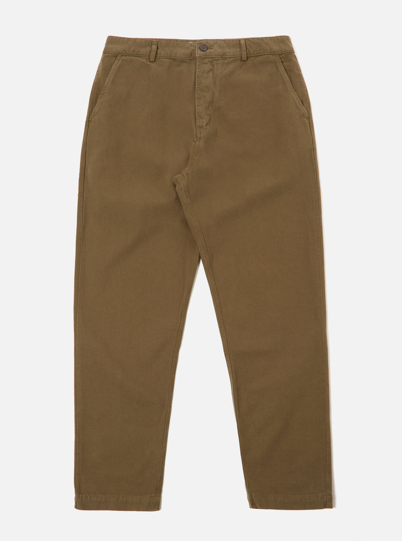 Universal Works Military Chino in Olive Canvas
