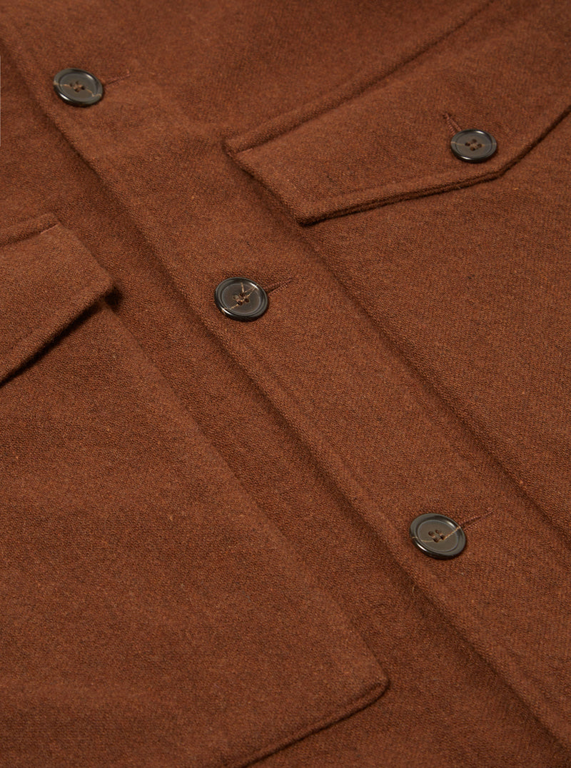 Universal Works Watchman II Jacket in Cumin Recycled Soft Wool