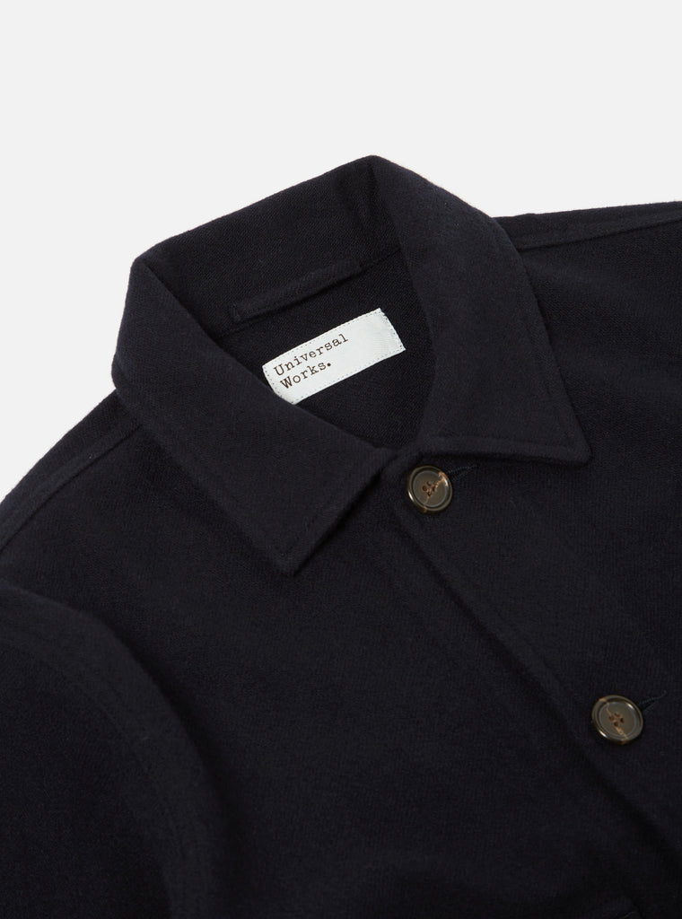 Universal Works Watchman II Jacket in Navy Recycled Soft Wool