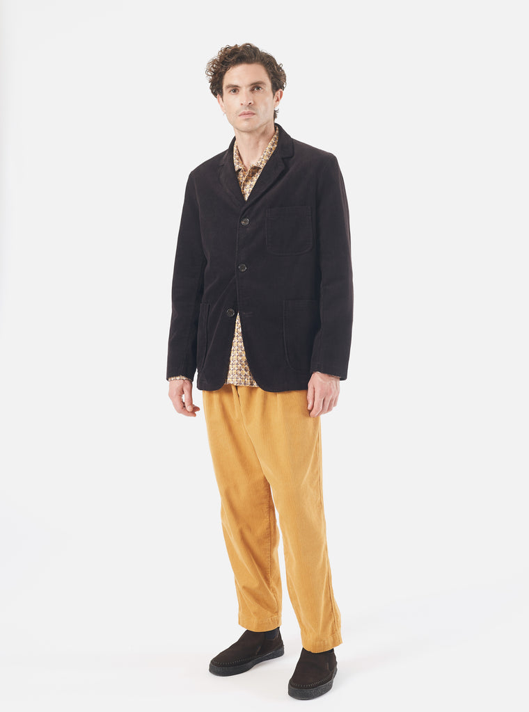Universal Works Three Button Jacket in Licorice Cord