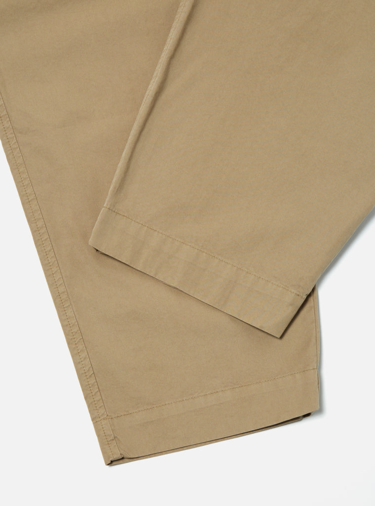 Universal Works Pleated Track Pant in Sand Organic Utility Cotton
